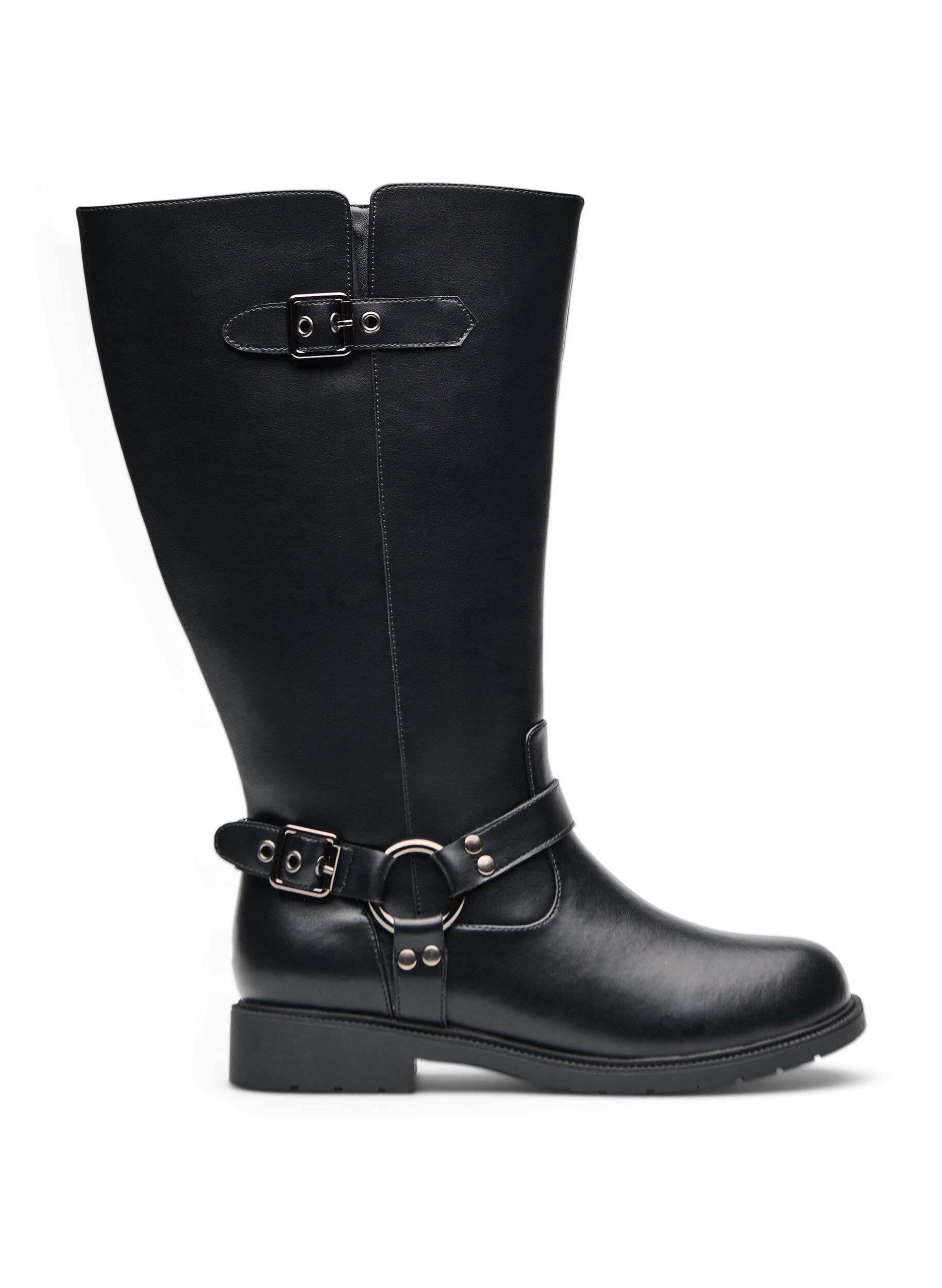 ZizziBotte haute en cuir avec boucles d&eacute;coratives, Noir, Packshot image number 0