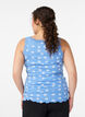 Top avec imprim&eacute; et bord en dentelle, Bleu, Model image number 2