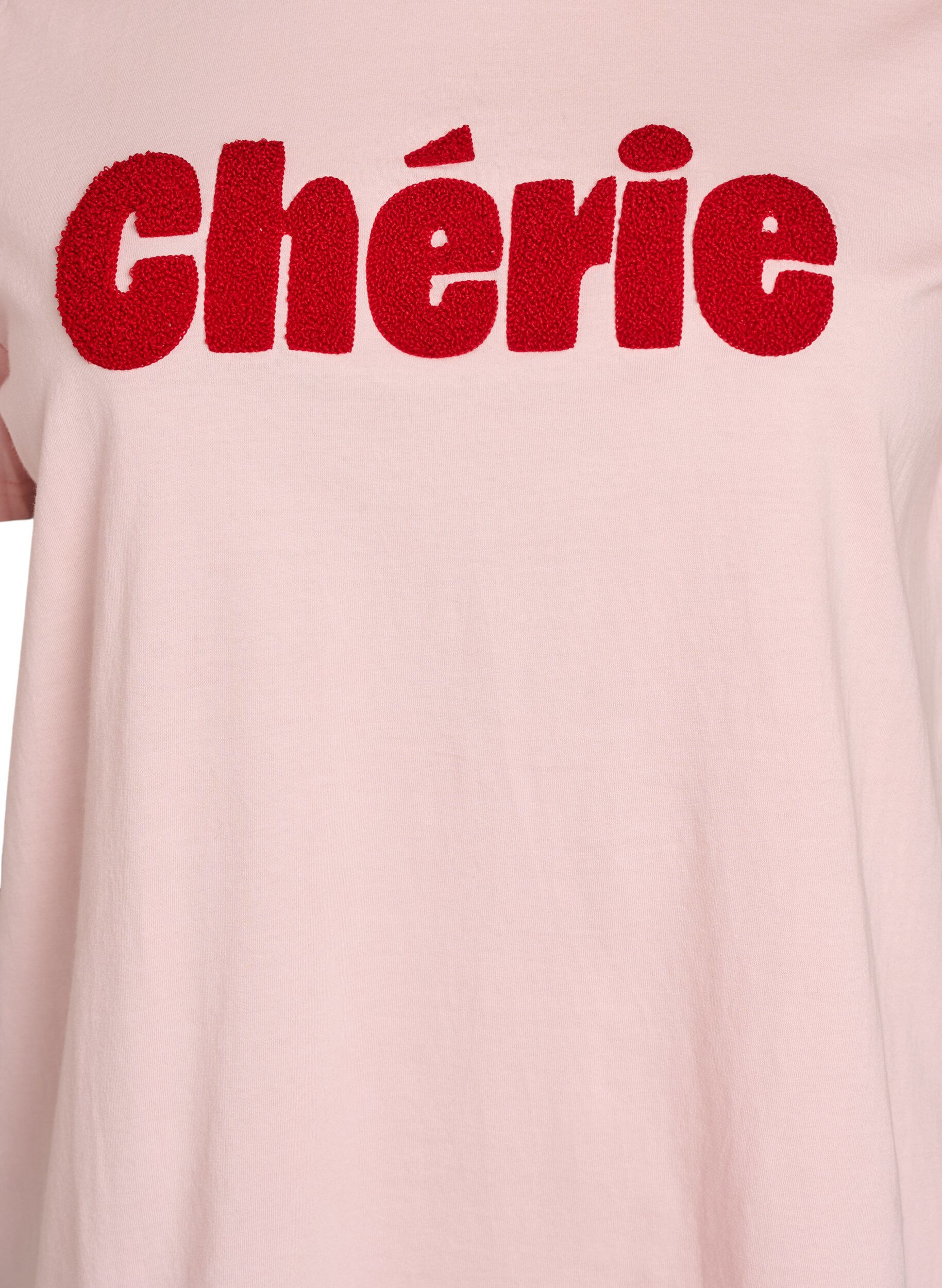 ZizziT-shirt en coton bio avec imprim&eacute; sur le devant, Rose, Packshot image number 2
