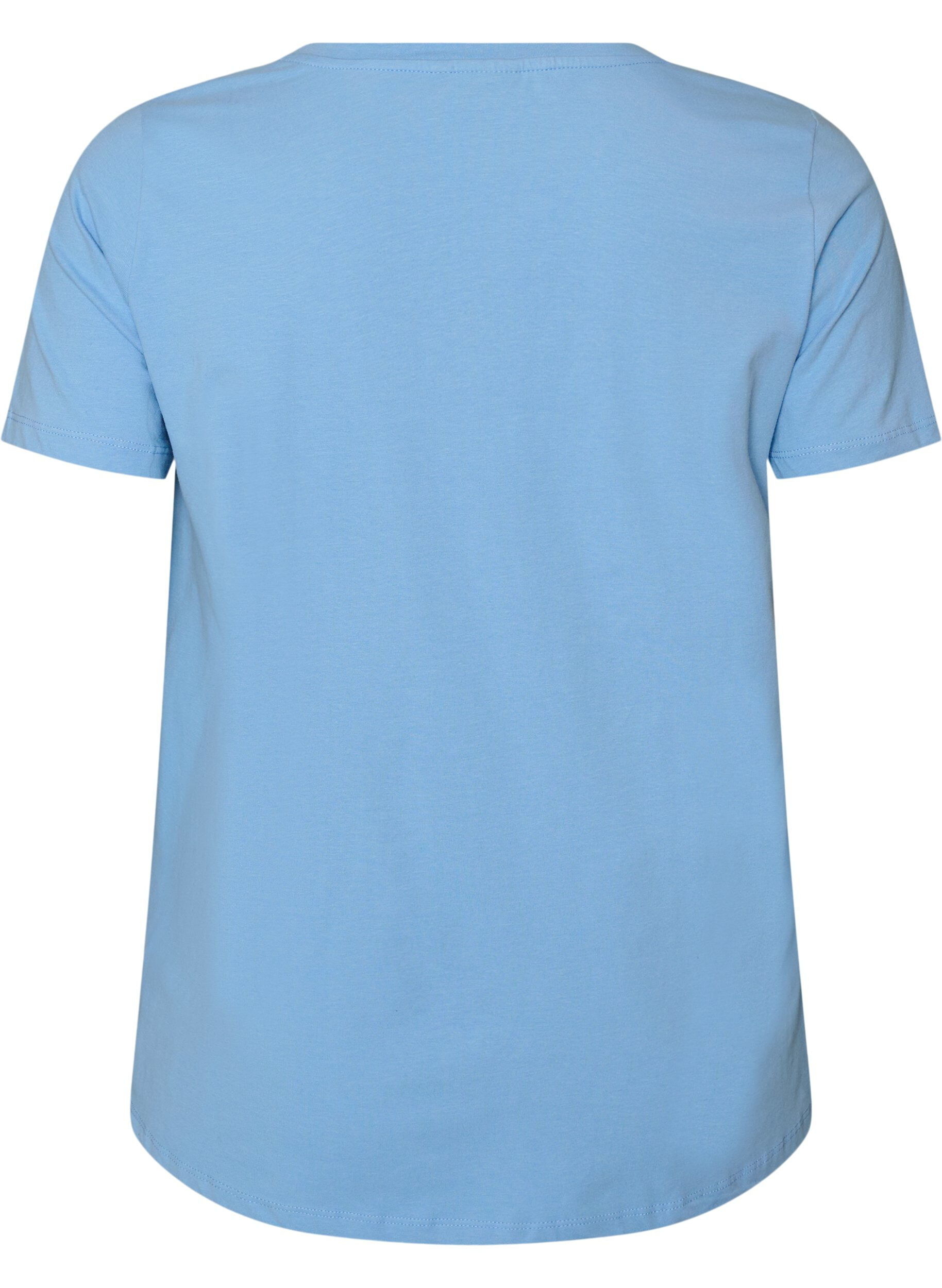 ZizziT-shirt en coton uni basique, Bleu Clair, Packshot image number 1