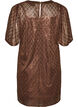 Robe courte en sequins avec motif &agrave; losanges, Marron, Packshot image number 1