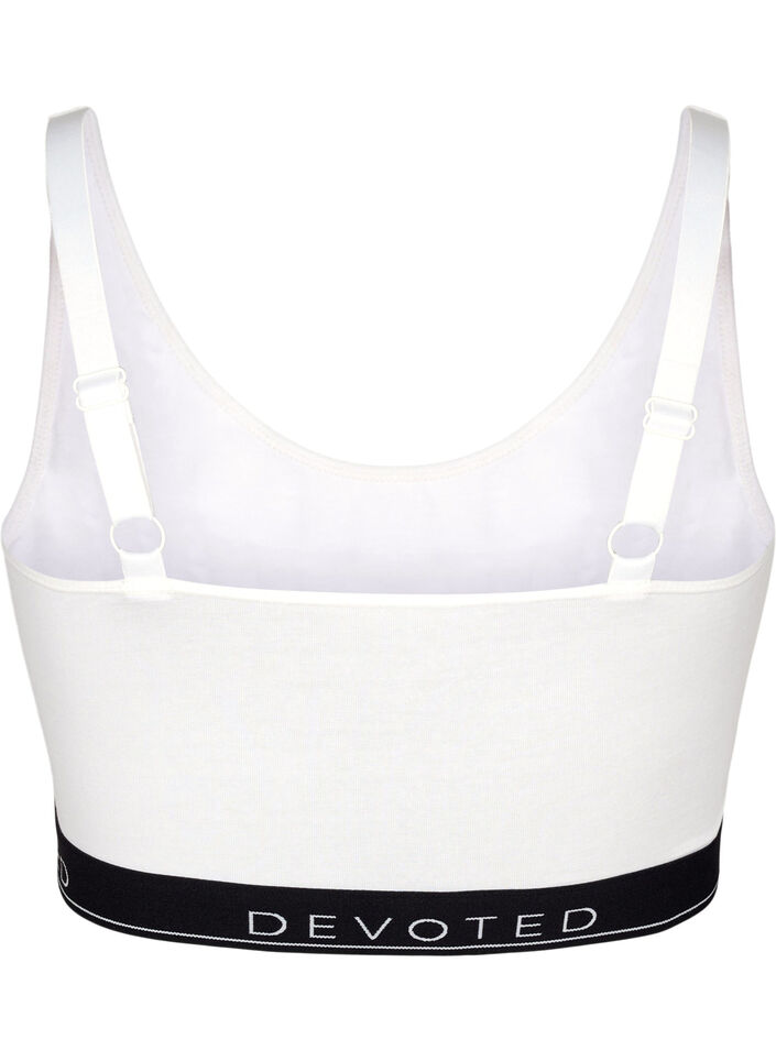 Soutien-gorge en coton à bretelles réglables, Blanc, Packshot image number 1