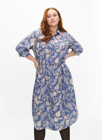 FLASH - Robe chemise avec imprimé, Delft AOP, Model
