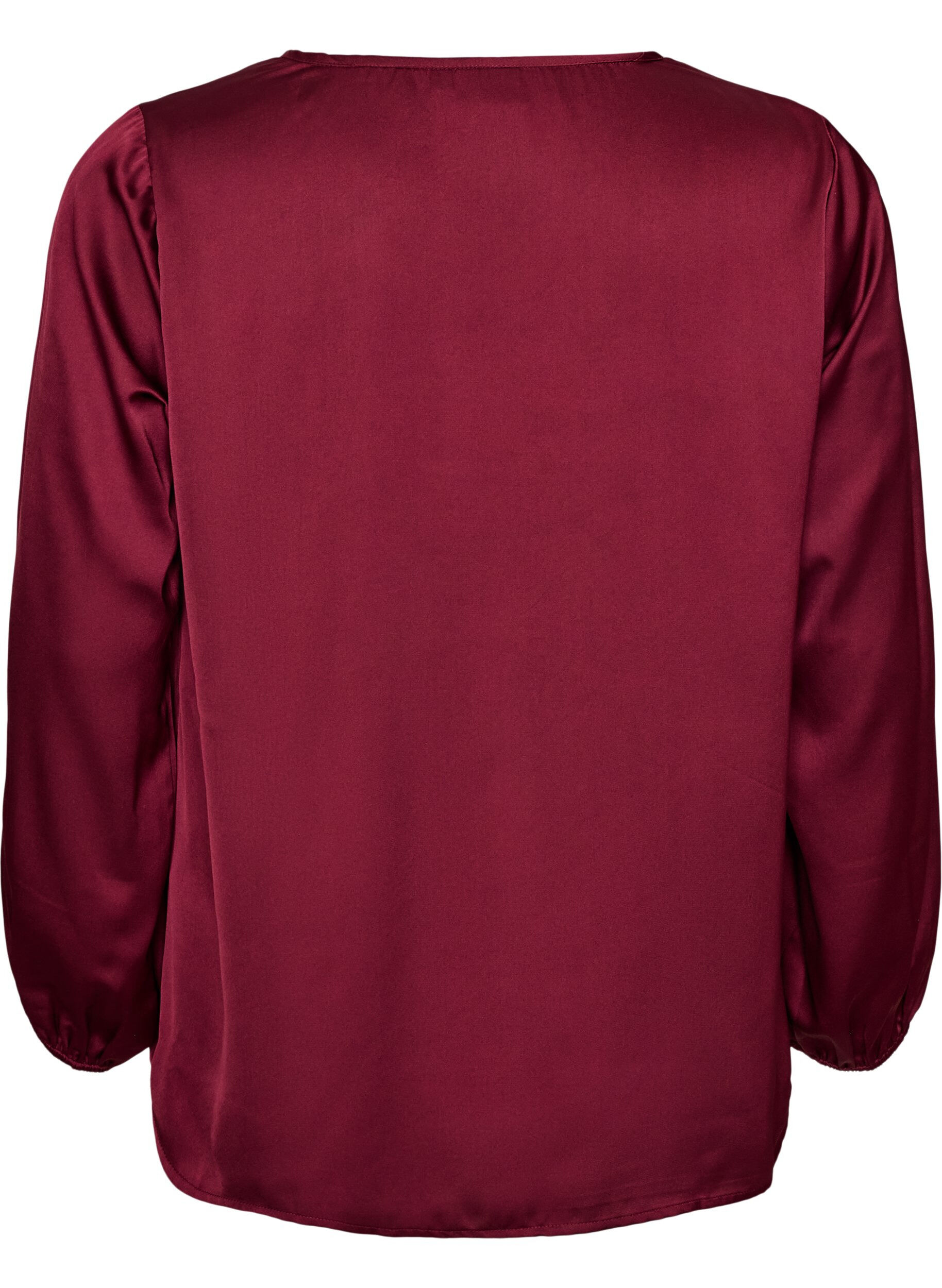 ZizziBlouse en satin avec appliqu&eacute; en dentelle et perles, Bordeaux, Packshot image number 1