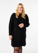 Robe courte côtelée à col rond, Black, Model image number 0