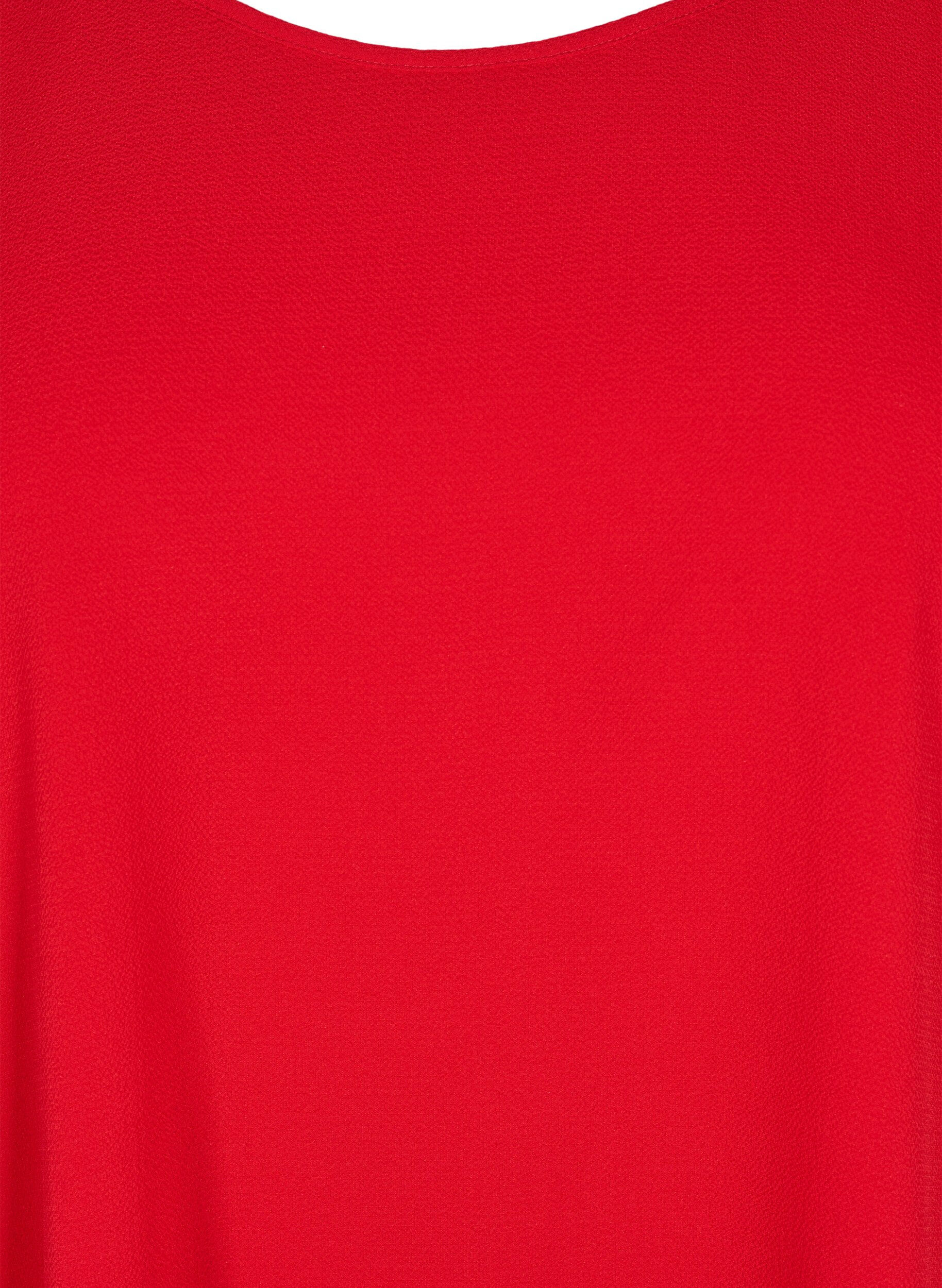 ZizziChemisier &agrave; manches courtes et encolure ronde, Rouge, Packshot image number 2