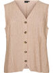 Gilet ray&eacute; en lin et viscose, Beige, Packshot image number 0