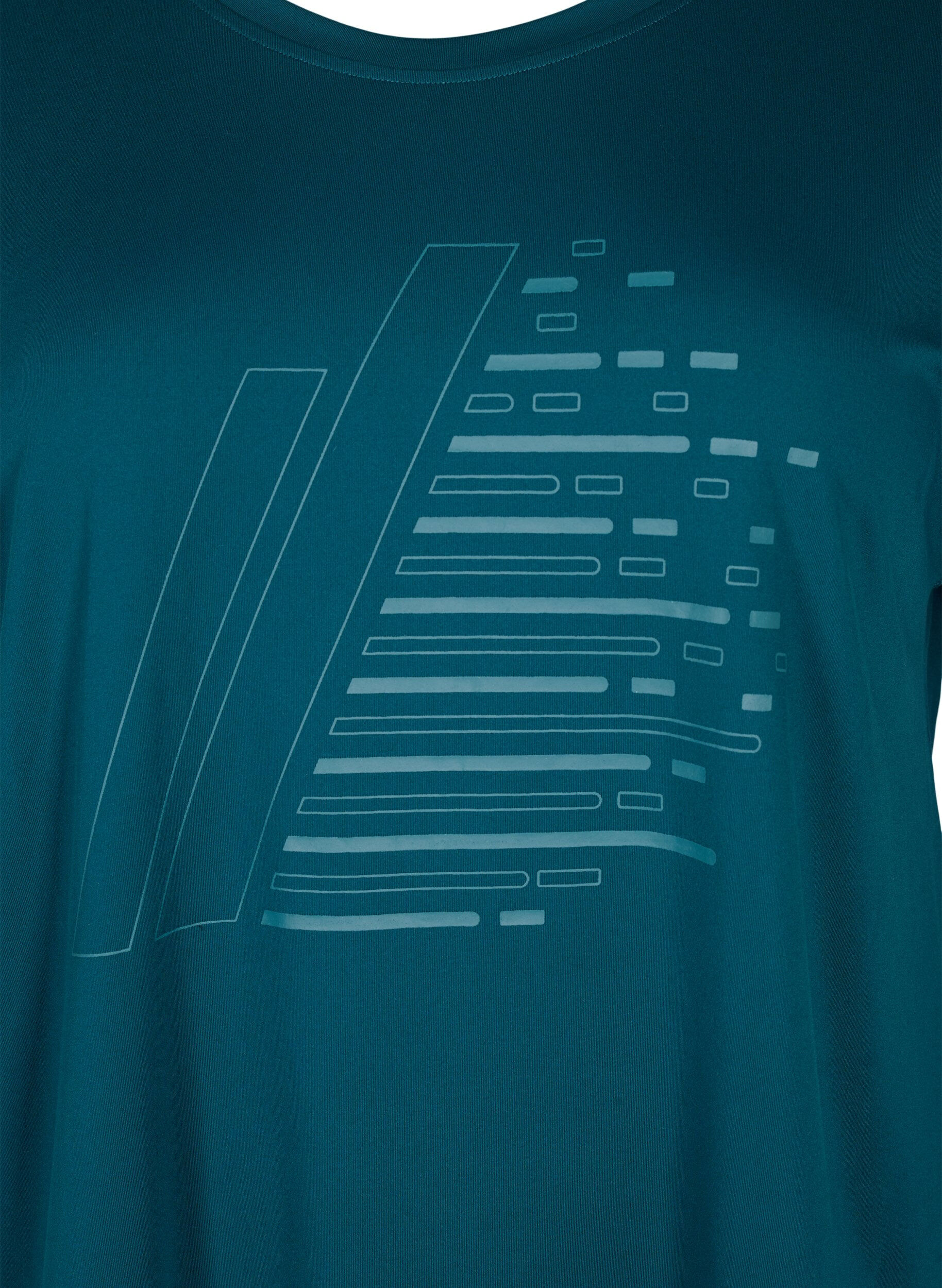 Zizzi T-shirt d'entra&icirc;nement &agrave; manches courtes avec impression, Deep Teal/Pacific, Packshot image number 2