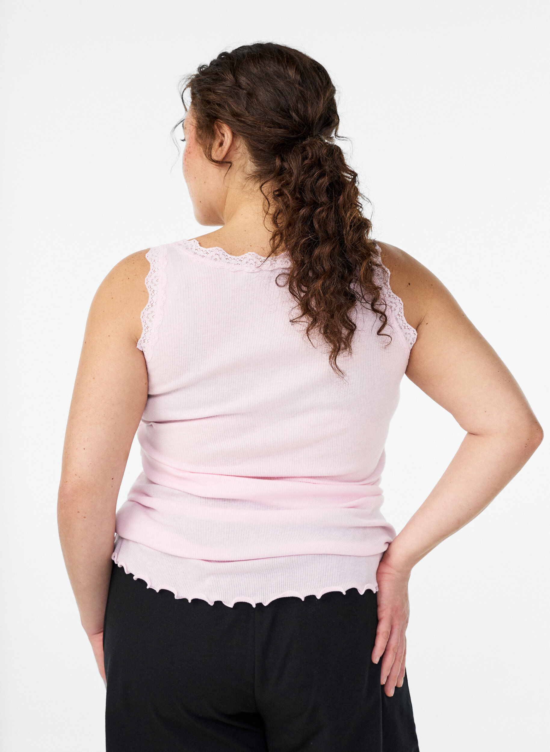 ZizziHaut avec bordure en dentelle, Rose, Model image number 2