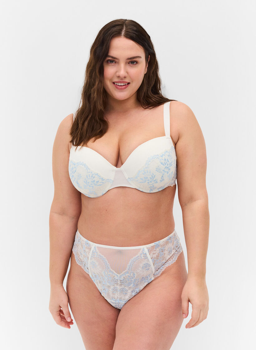 String en dentelle taille normale, Tofu w. blue, Model image number 0