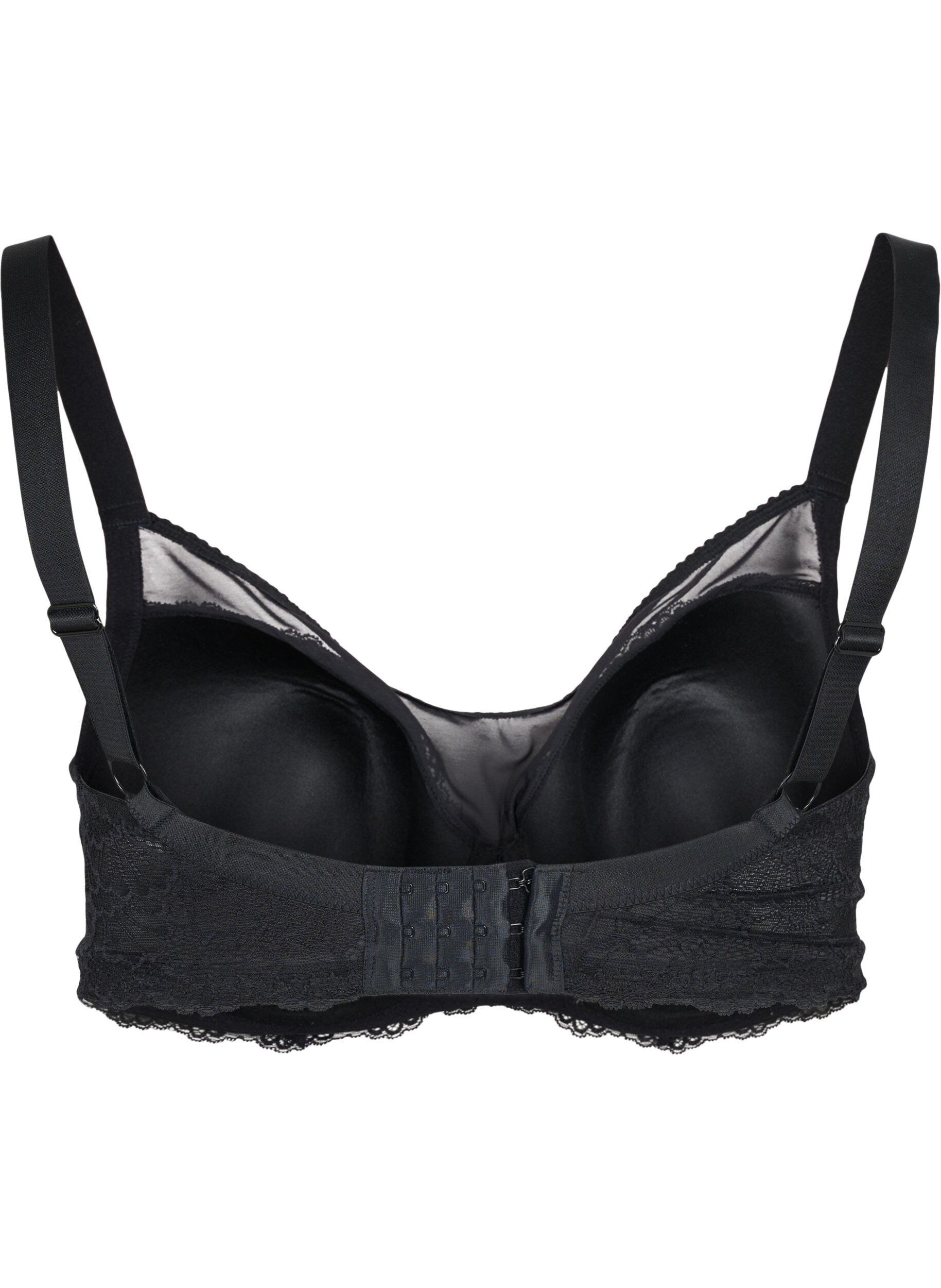 Zizzi Soutien-gorge en dentelle et maille, Black, Packshot image number 1