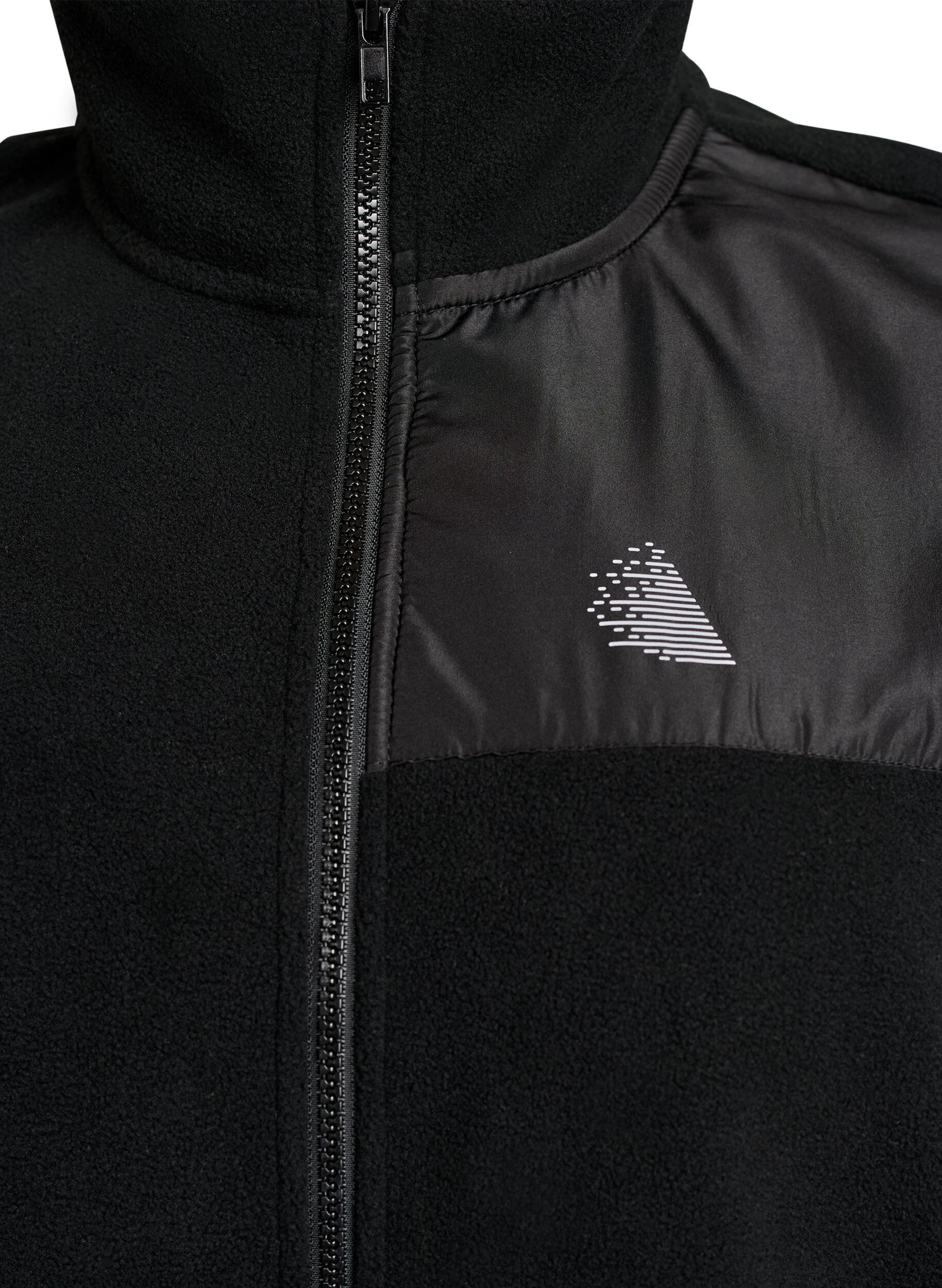 ZizziGilet en polaire avec col montant et cordon de serrage au bas, Noir, Packshot image number 2