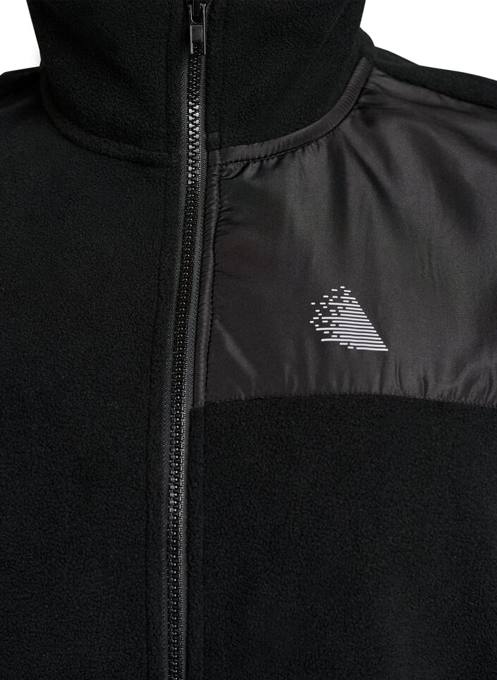 Gilet en polaire avec col montant et cordon de serrage au bas, Noir, Packshot image number 2