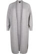 Long cardigan tricoté avec poches, Light Grey Melange, Packshot image number 0