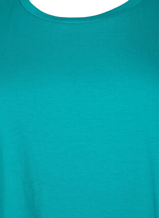 T-shirt à manches courtes en mélange de coton, Teal Blue, Packshot image number 2