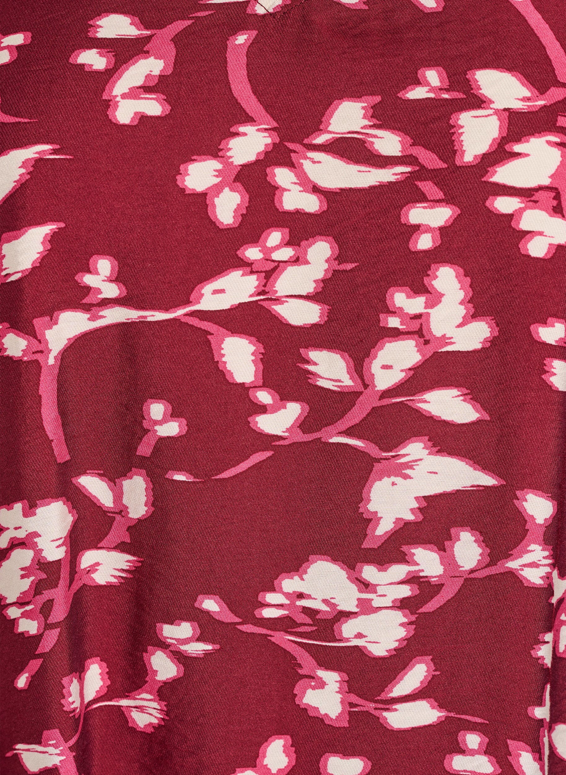 Zizzi Blouse avec col en V et manches 3/4, Rouge, Packshot image number 2