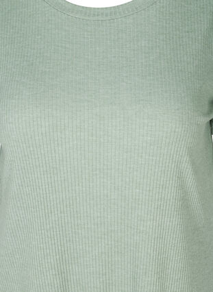 T-shirt côtelé à manches courtes en mélange de viscose, Lily Pad, Packshot image number 2