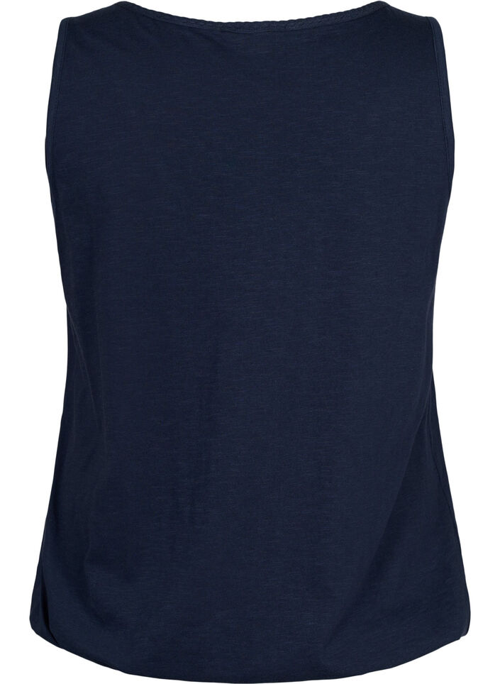 Top en coton avec bordure en dentelle, Navy Blazer, Packshot image number 1