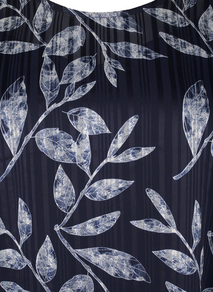 Robe courte imprimée à col rond, Ev.Blue Flower AOP, Packshot image number 2