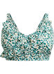 Haut de bikini à fleurs et à détails de jabot, Vert, Packshot image number 0