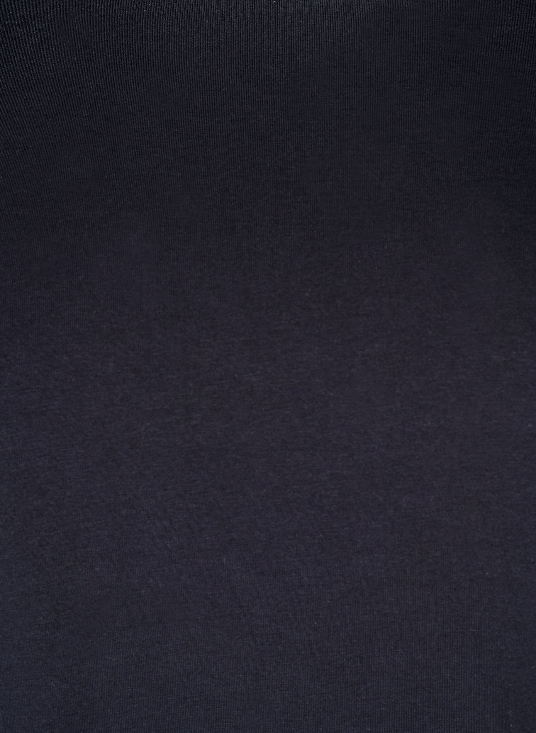 Zizzi T-shirt en coton biologique avec col rond, Black, Packshot image number 2