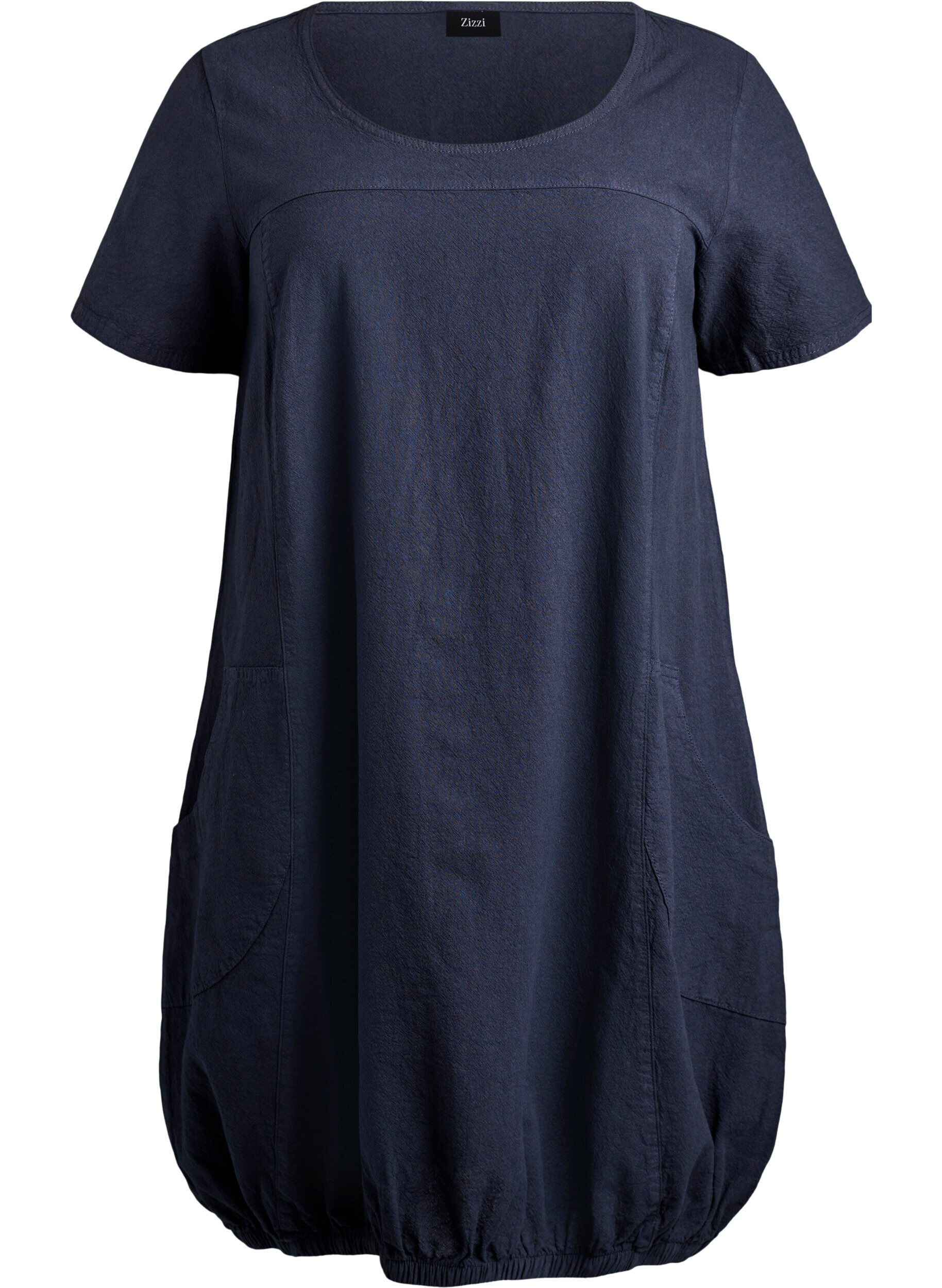 Robe en coton &agrave; manches courtes