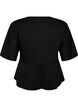 Blouse peplum avec manches longueur coude, Noir, Packshot image number 1