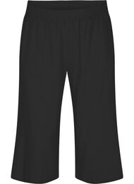 Pantalon 7/8 en coton mélangé avec du lin, Black, Packshot
