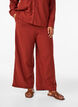 Pantalon large en lin et viscose, Bordeaux, Model image number 2