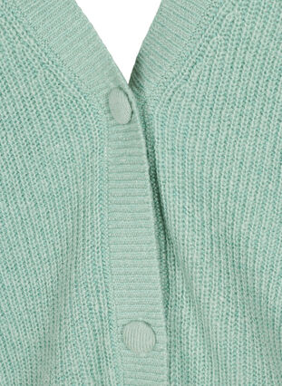 Cardigan en tricot avec boutons et manches bouffantes, Dusty Jade Green Mel, Packshot image number 2