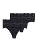 String lot de 2 avec bord large en dentelle, Noir, Packshot image number 1