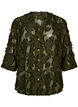 Blouse textur&eacute;e avec fils effiloch&eacute;s, Vert fonc&eacute;, Packshot image number 0