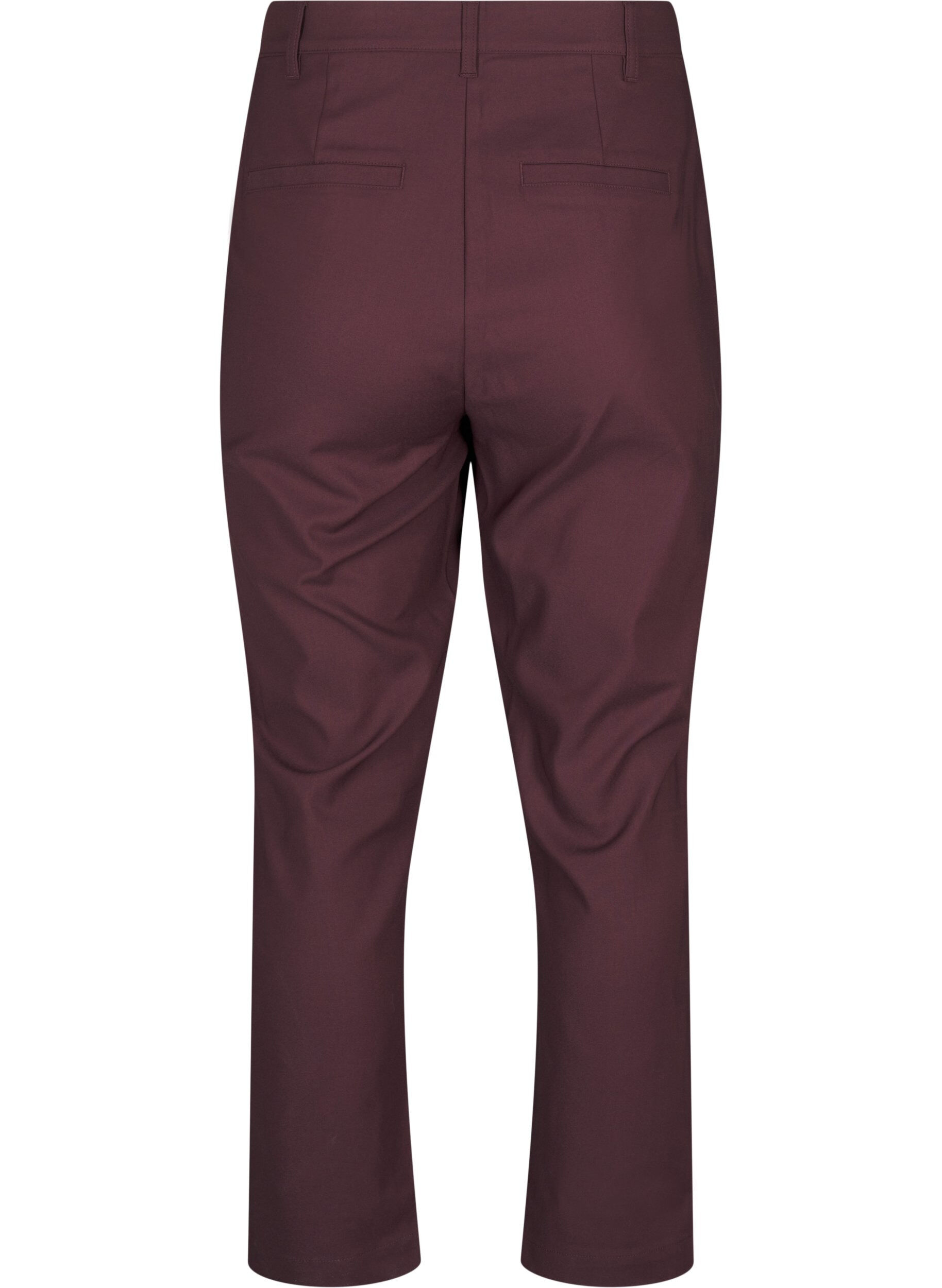 Zizzi Pantalon coupe droite &agrave; taille haute, Bordeaux fonc&eacute;, Packshot image number 1