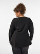 Blouse en jersey c&ocirc;tel&eacute; &agrave; coupe &eacute;vas&eacute;e, Noir, Model image number 2
