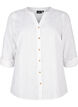 Chemisier en coton avec un col en V, Blanc, Packshot image number 0