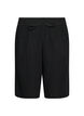 Short ample en mousseline de coton taille haute, Noir, Packshot image number 0