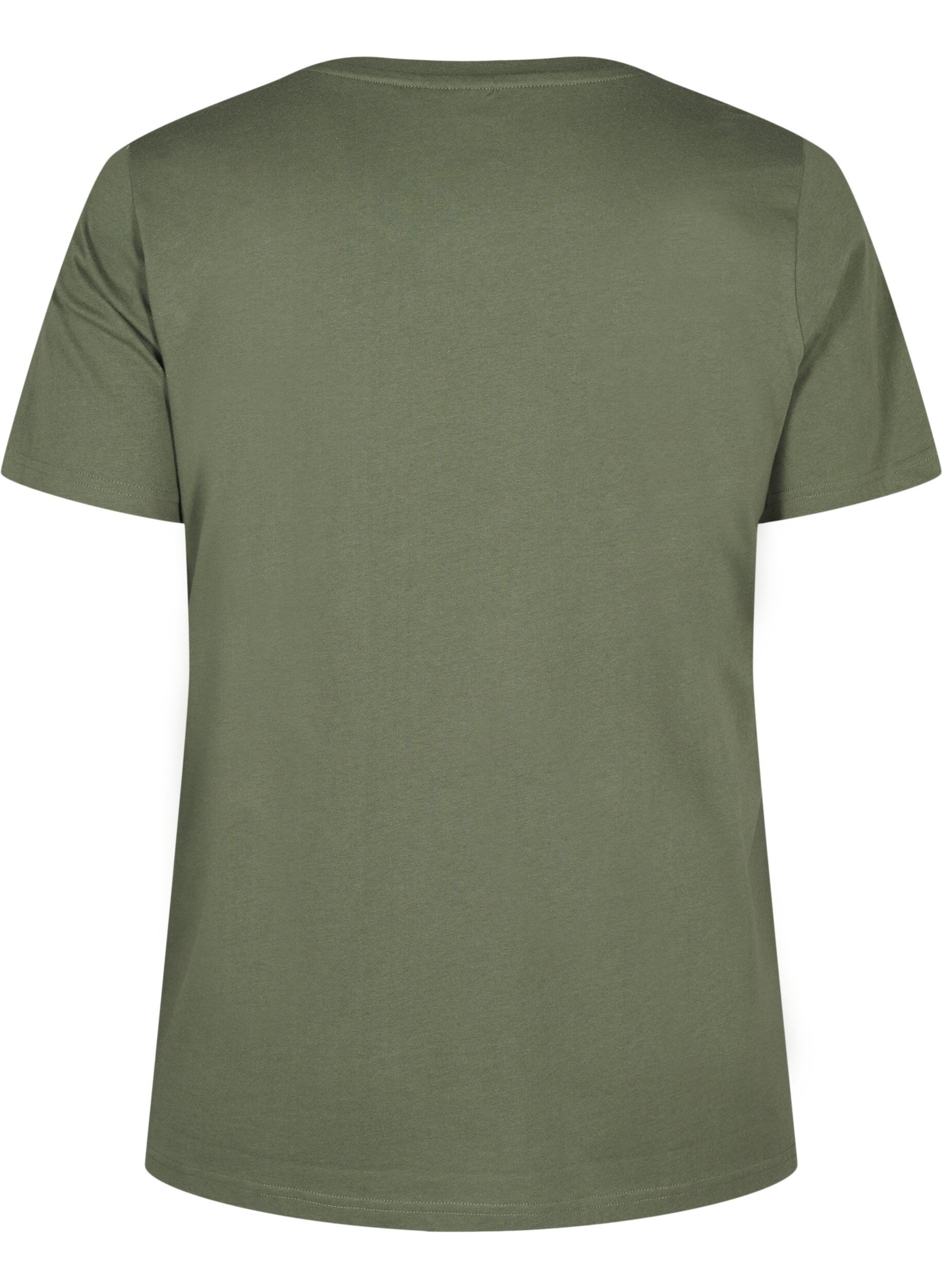 Zizzi T-shirt en coton biologique avec n&oelig;ud, Thyme, Packshot image number 1