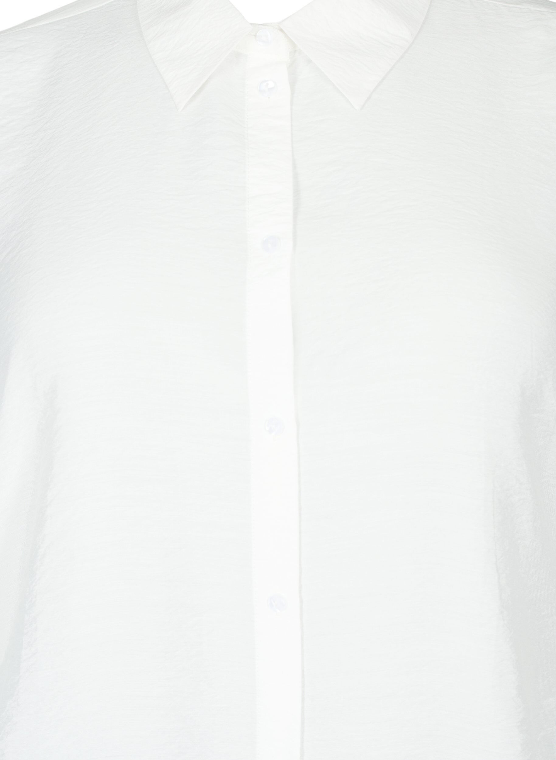 Zizzi Chemise en viscose &agrave; volants, Bright White, Packshot image number 2