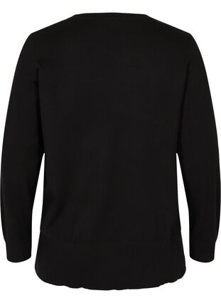 Pull en tricot avec fente, Black, Packshot image number 1