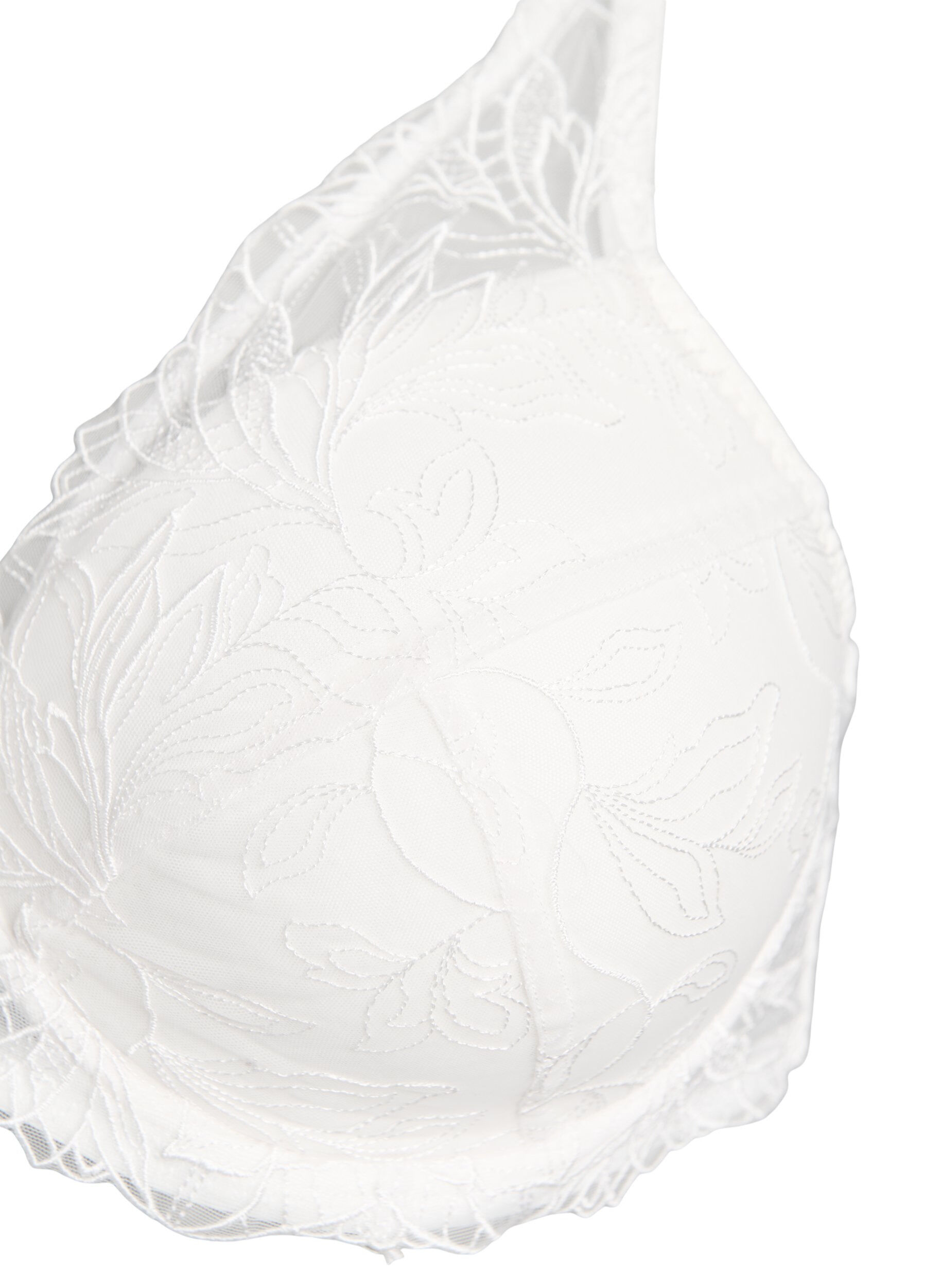 Zizzi Soutien-gorge en dentelle rembourr&eacute; avec armature, Blanc, Packshot image number 2