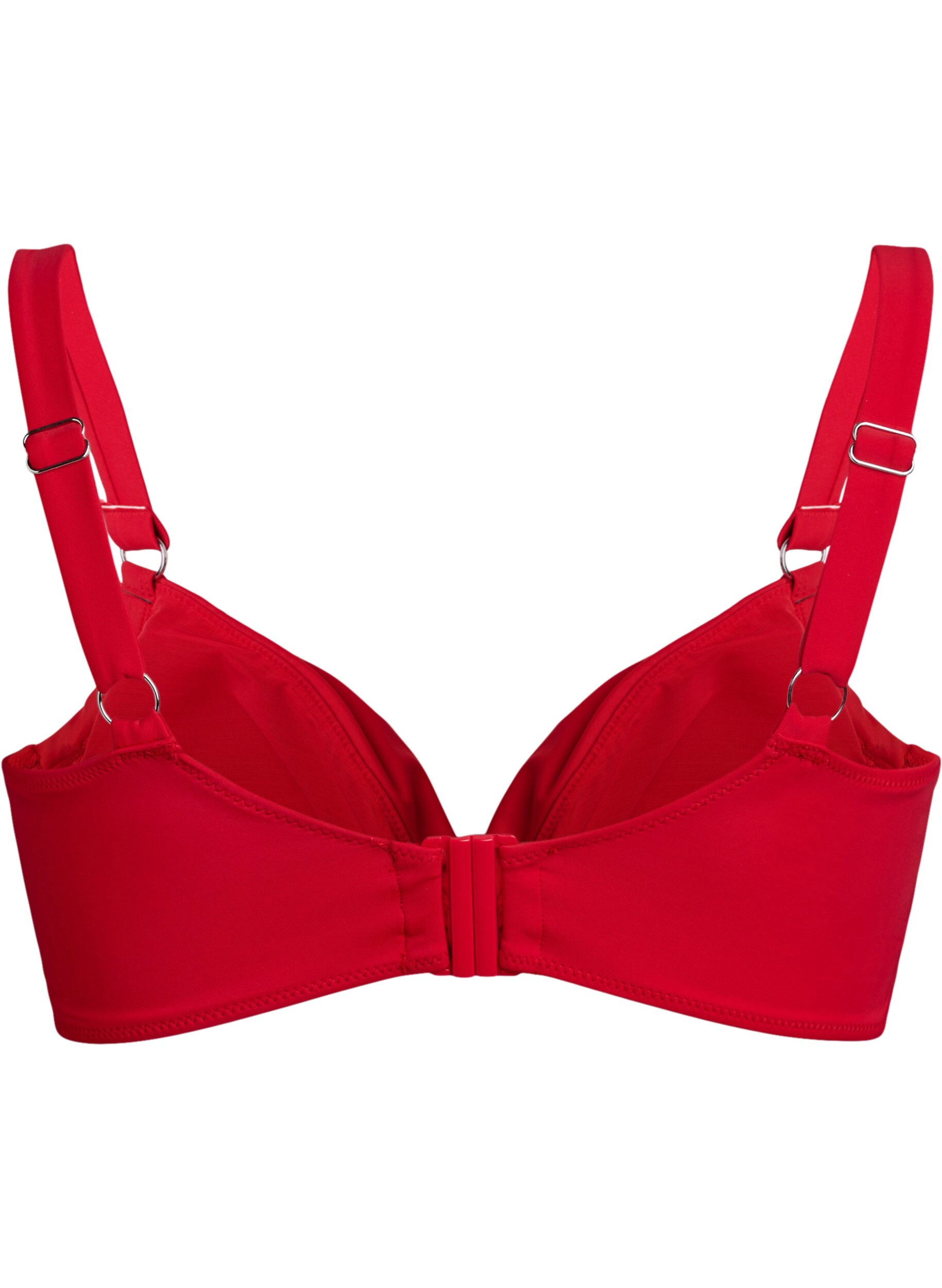 Zizzi Soutien-gorge de bikini &agrave; armatures avec drap&eacute;, Rouge, Packshot image number 1