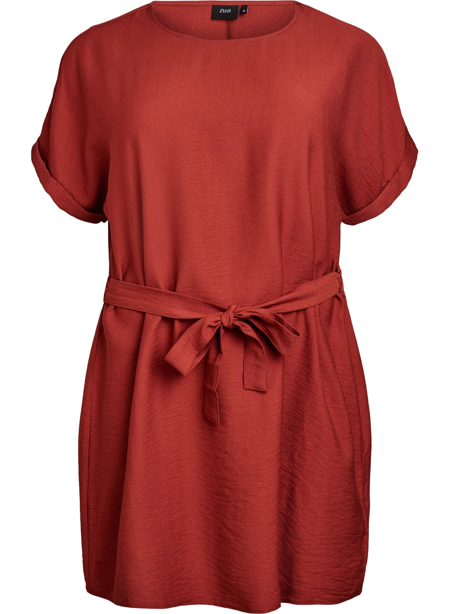 Robe courte coupe ample avec ceinture &agrave; nouer