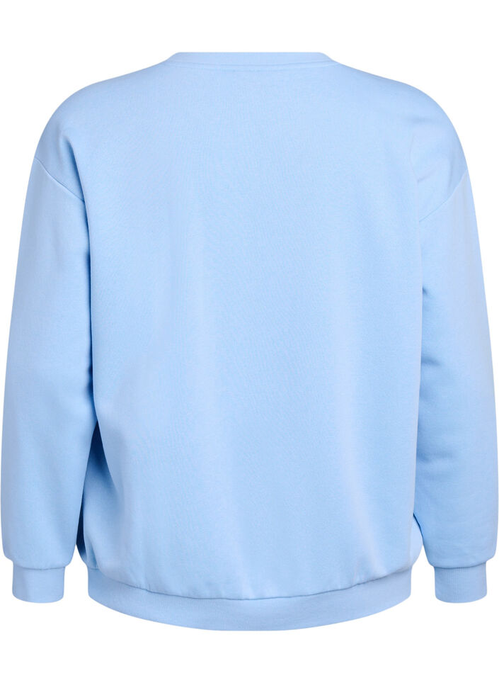 Sweatshirt avec motif à l'avant, Bleu Clair, Packshot image number 1