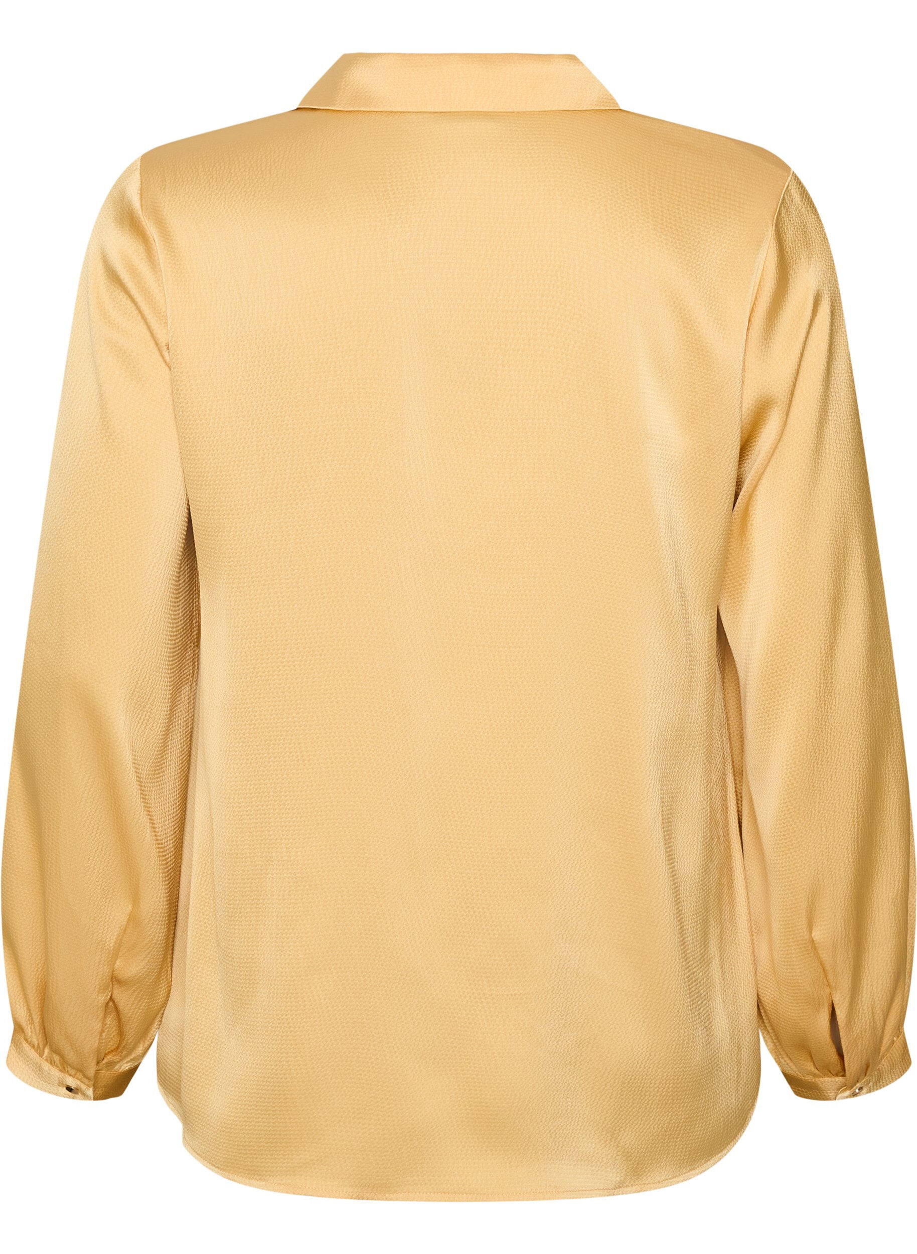 ZizziBlouse avec col de chemise et col en V, Jaune clair, Packshot image number 1