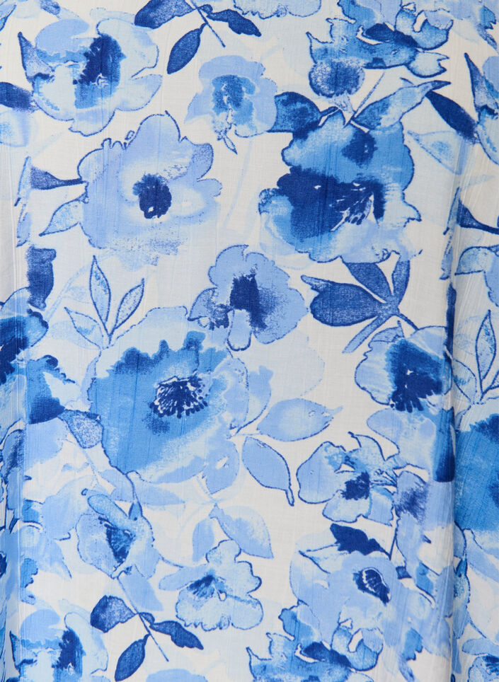 Blouse en viscose avec manches fronc&eacute;es, Bleu, Packshot image number 2