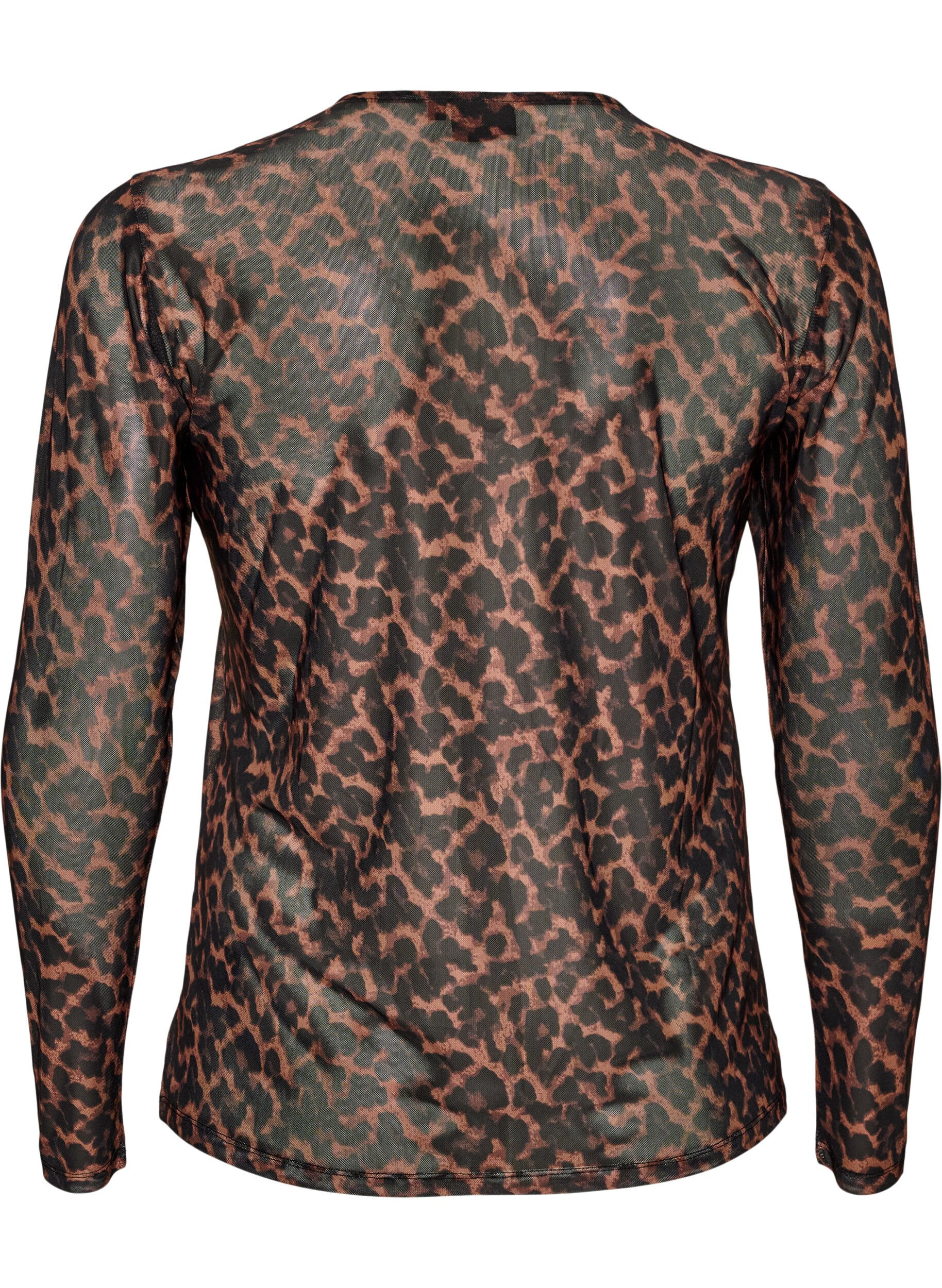 ZizziBlouse en maille avec imprim&eacute;, Marron, Packshot image number 1
