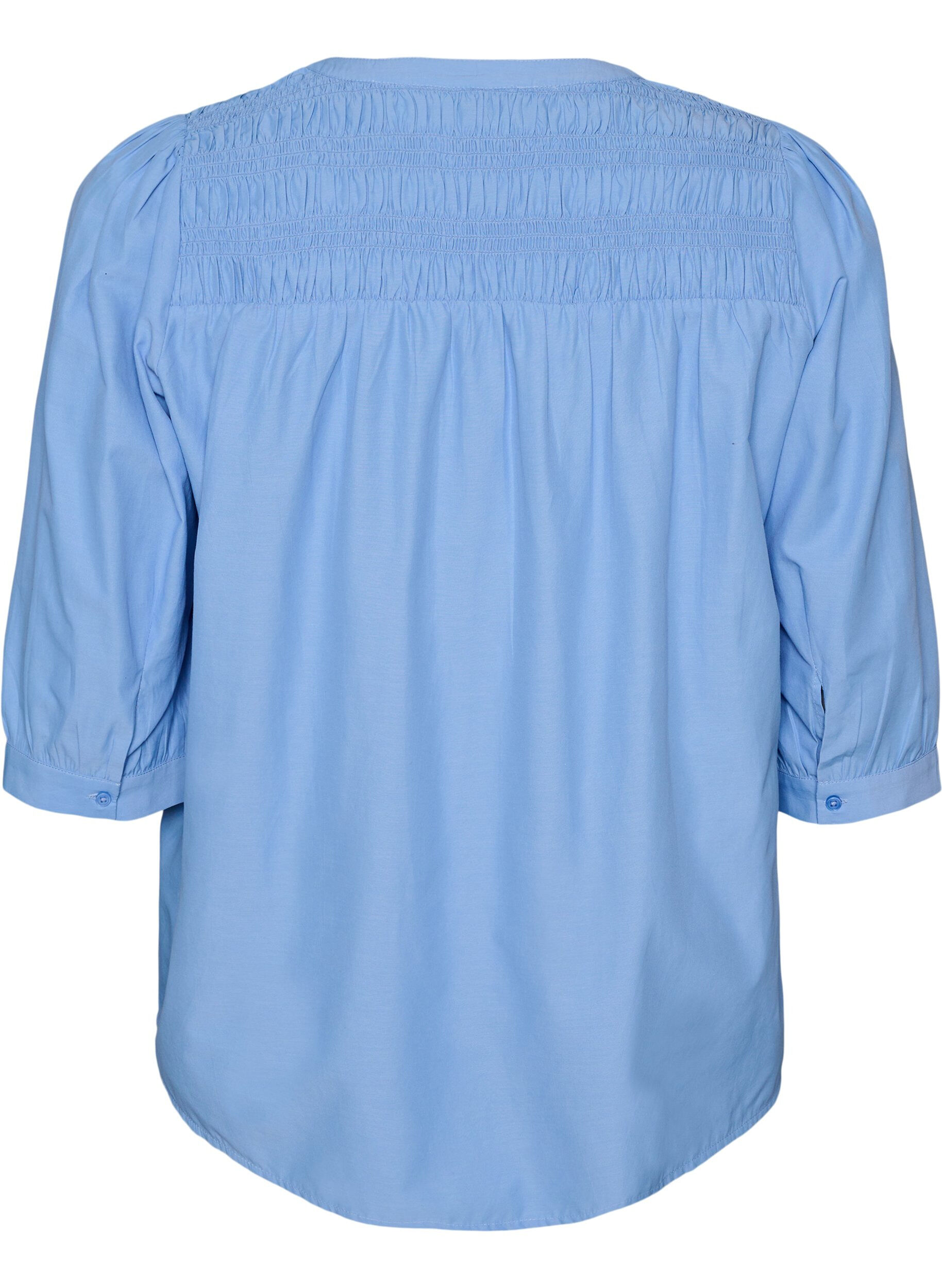 ZizziBlouse avec smock et manches 3/4, Bleu, Packshot image number 1