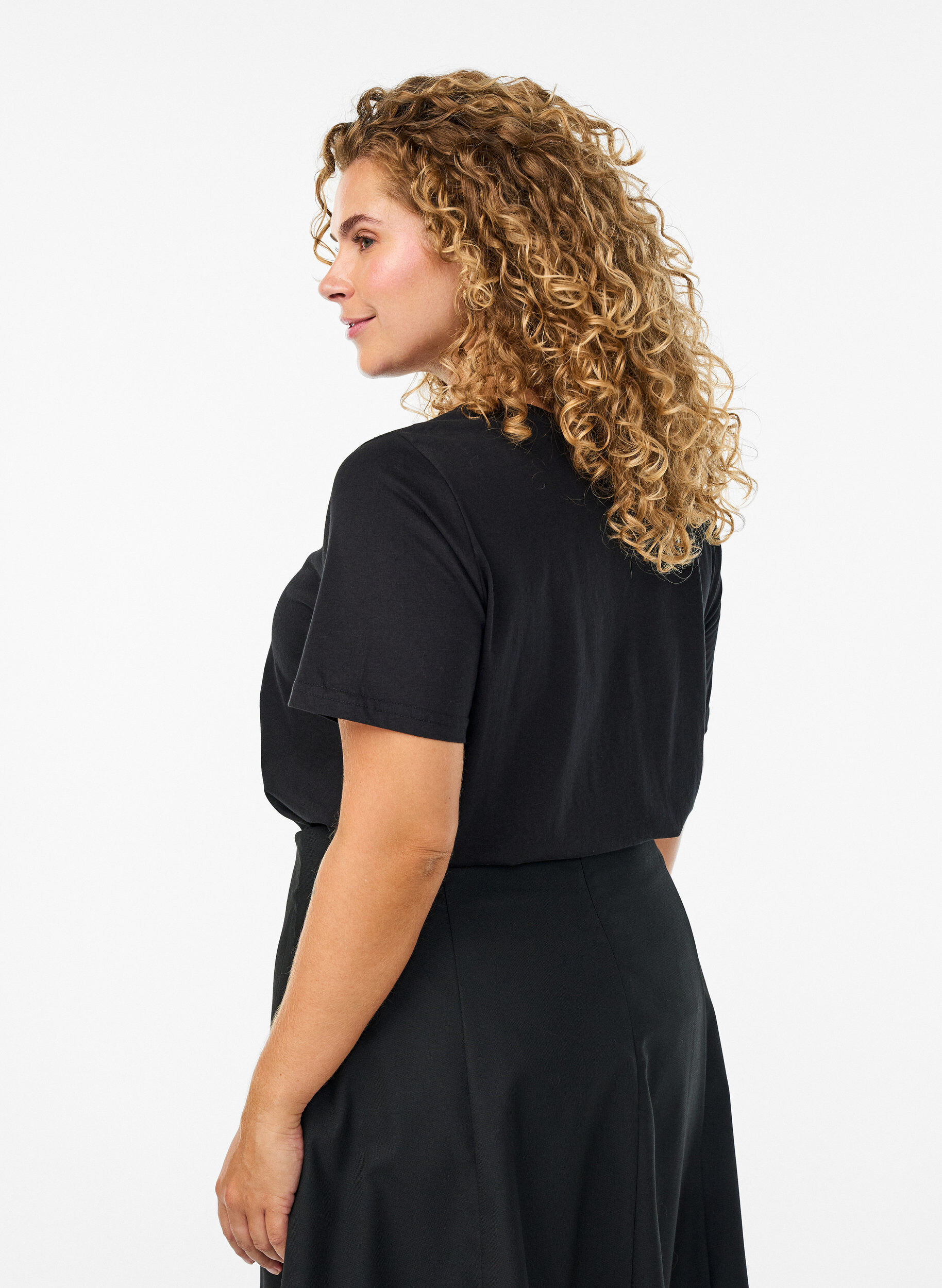 Zizzi FLASH - T-shirt imprim&eacute;, Noir, Model image number 2