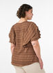 Blouse avec texture smock&eacute;e et manches &agrave; volants, Marron, Model image number 2