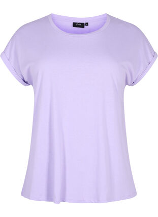 T-shirt à manches courtes en mélange de coton, Lavender, Packshot image number 0